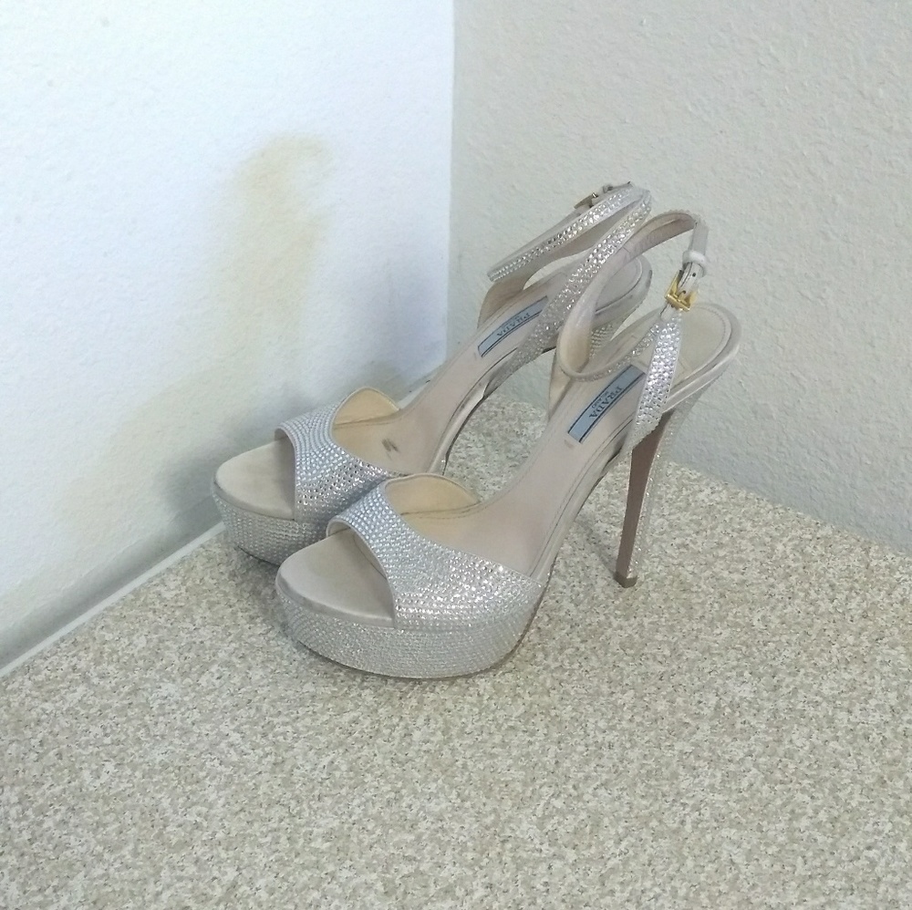 Prada Open Toe Ankle Strap Stiletto Heel. - Picture 4 of 7